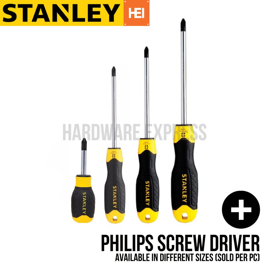 STANLEY Cushion Grip Phillips Screwdriver Screw Driver (Sold Per Pc) Shopee Philippines