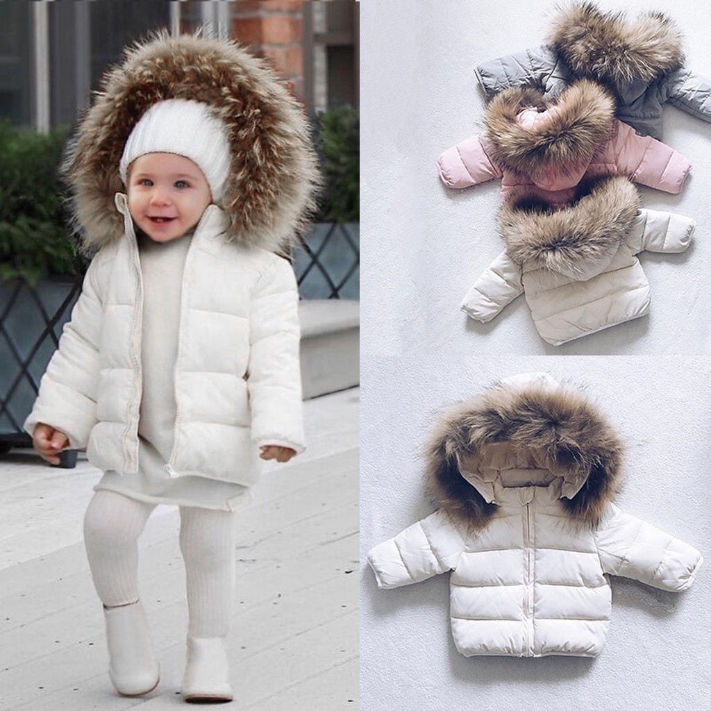 girls faux fur hooded coat