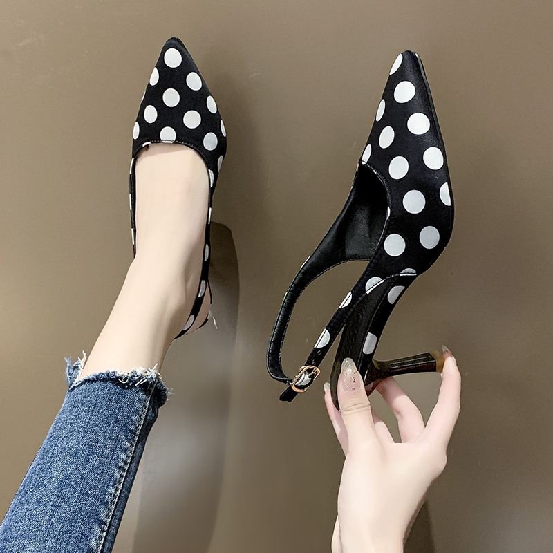 polka dot slingback shoes