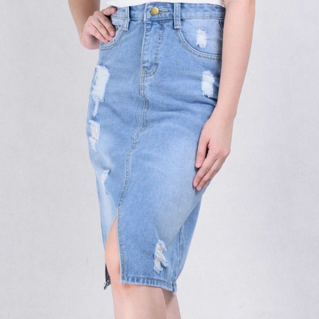 MAONG high waist tattered skirt | Shopee Philippines
