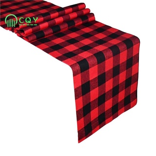 Checkered Tablecloth Cotton Black and Red Plaid Fashion Design #1
