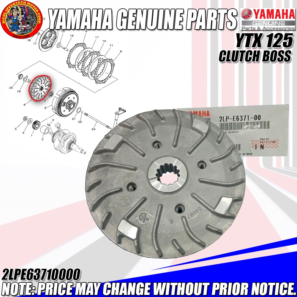 YTX 125 CLUTCH BOSS (YGP) (Genuine 2LPE637100) Shopee Philippines