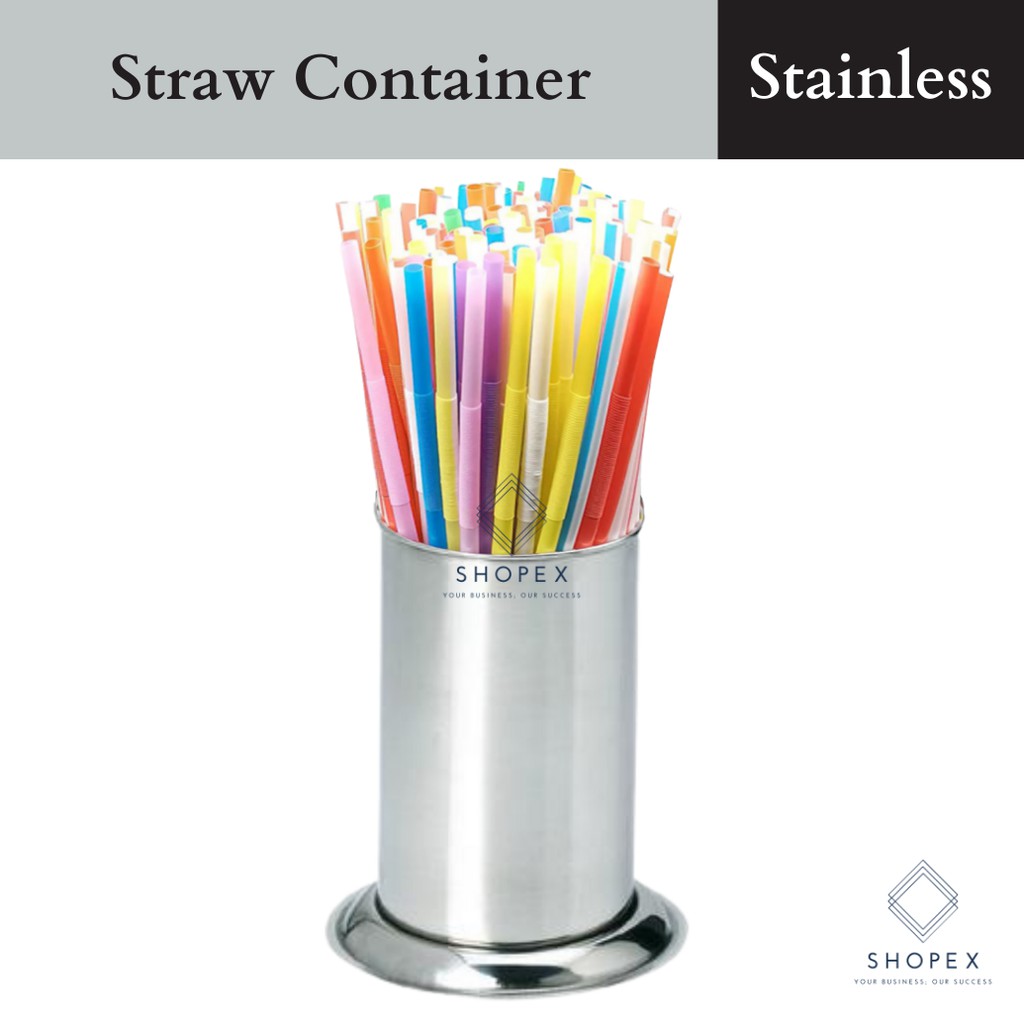 Straw Container Stainless Round (1pc) Straws / Stainless Steel / Milktea Supplies/ Coffee Supplies