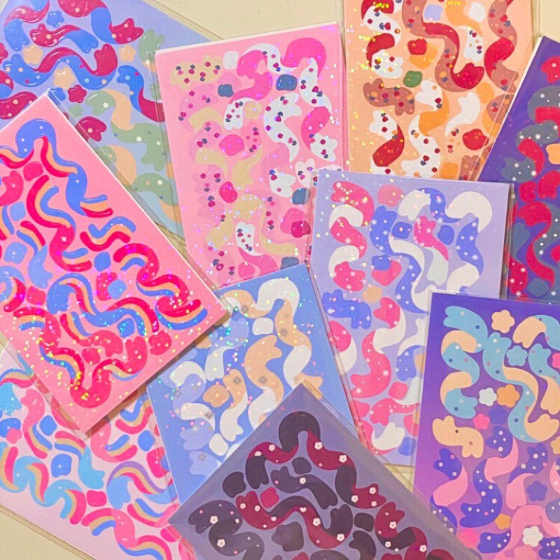 authentic stickerconfetti ribbon sticker sheetskorean idol etsy