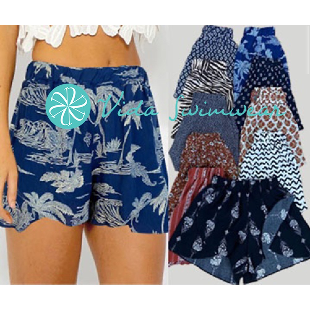 Beach Shorts Bohemian Split Shorts Bikini Coverup Women Shorts Shopee