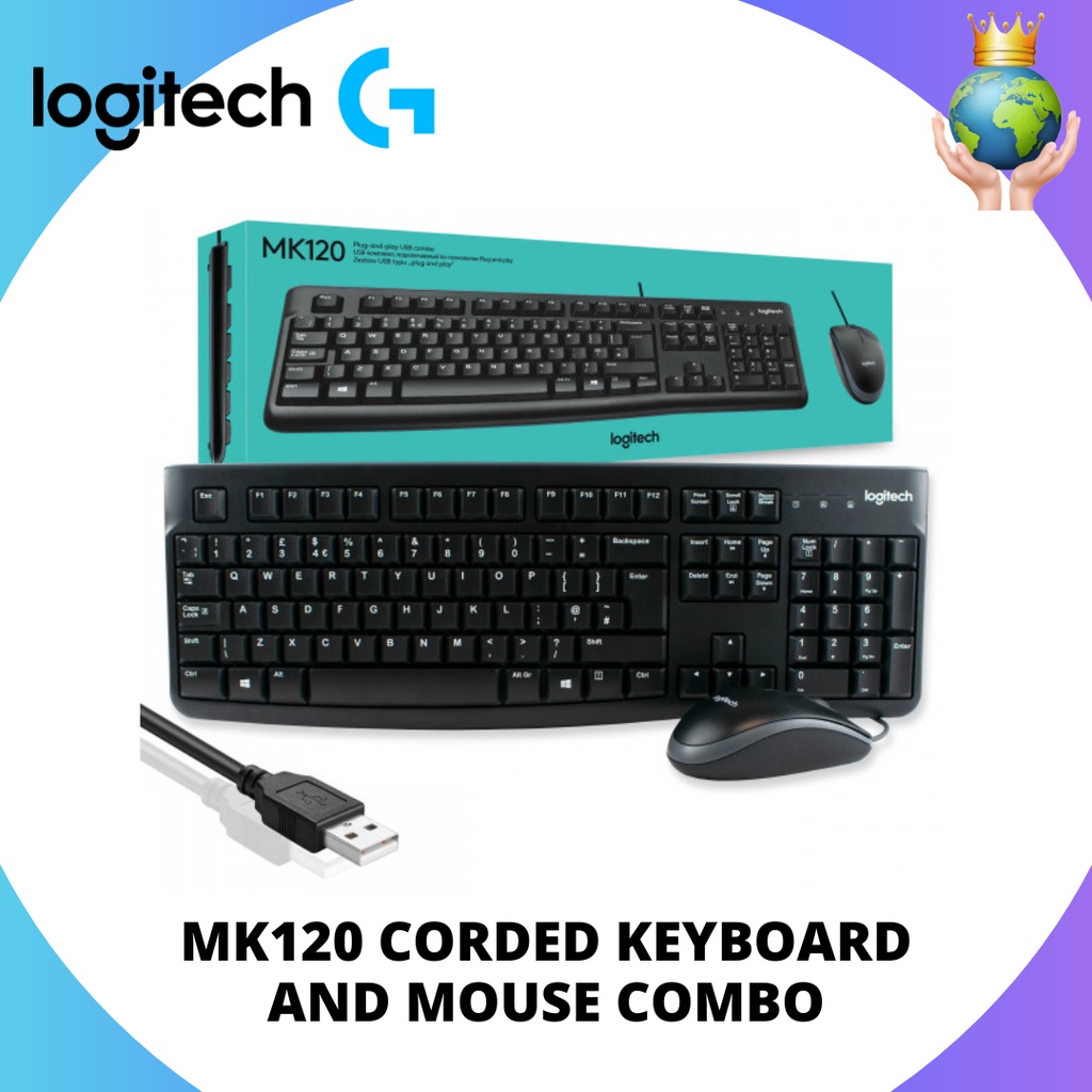 LOGITECH MK120 CORDED KEYBOARD AND MOUSE COMBO Shopee Philippines