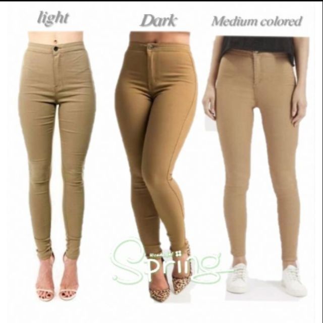 DIFFERENT SHADES OF KHAKI HIGHWAISTED PANTS Shopee Philippines