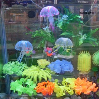 Aquarium Glowing Artificial Jellyfish Silicone Fish Tank Submarines Ornament #2