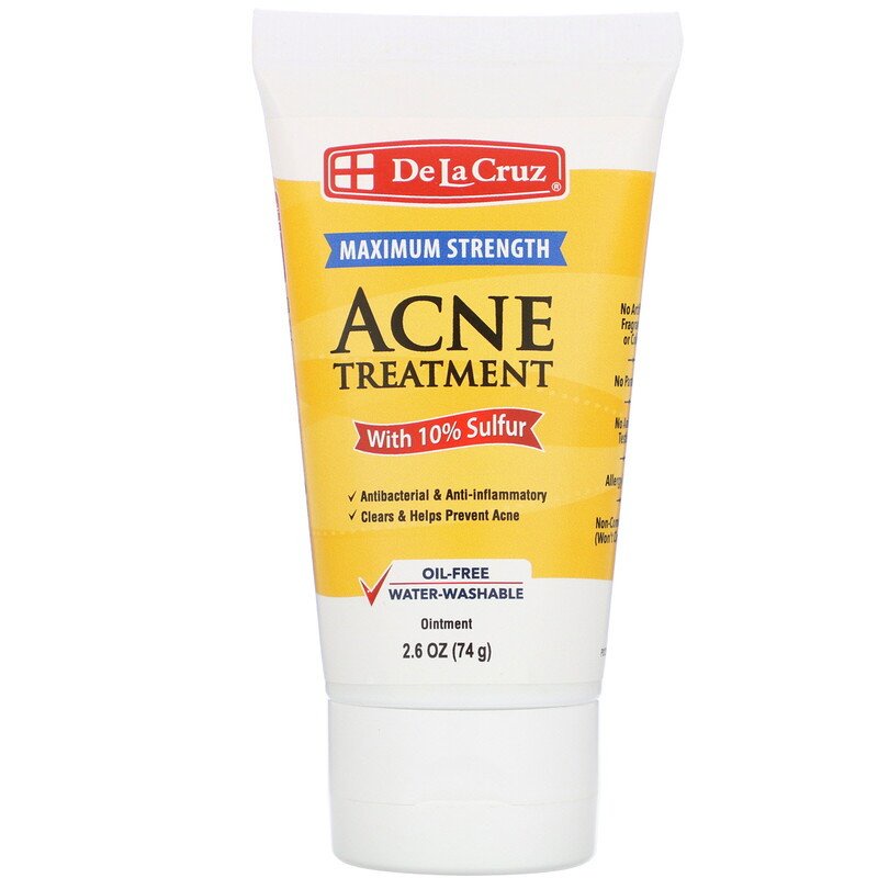 De La Cruz, Ointment, Acne Treatment with Sulfur, 2.6 oz (74 g