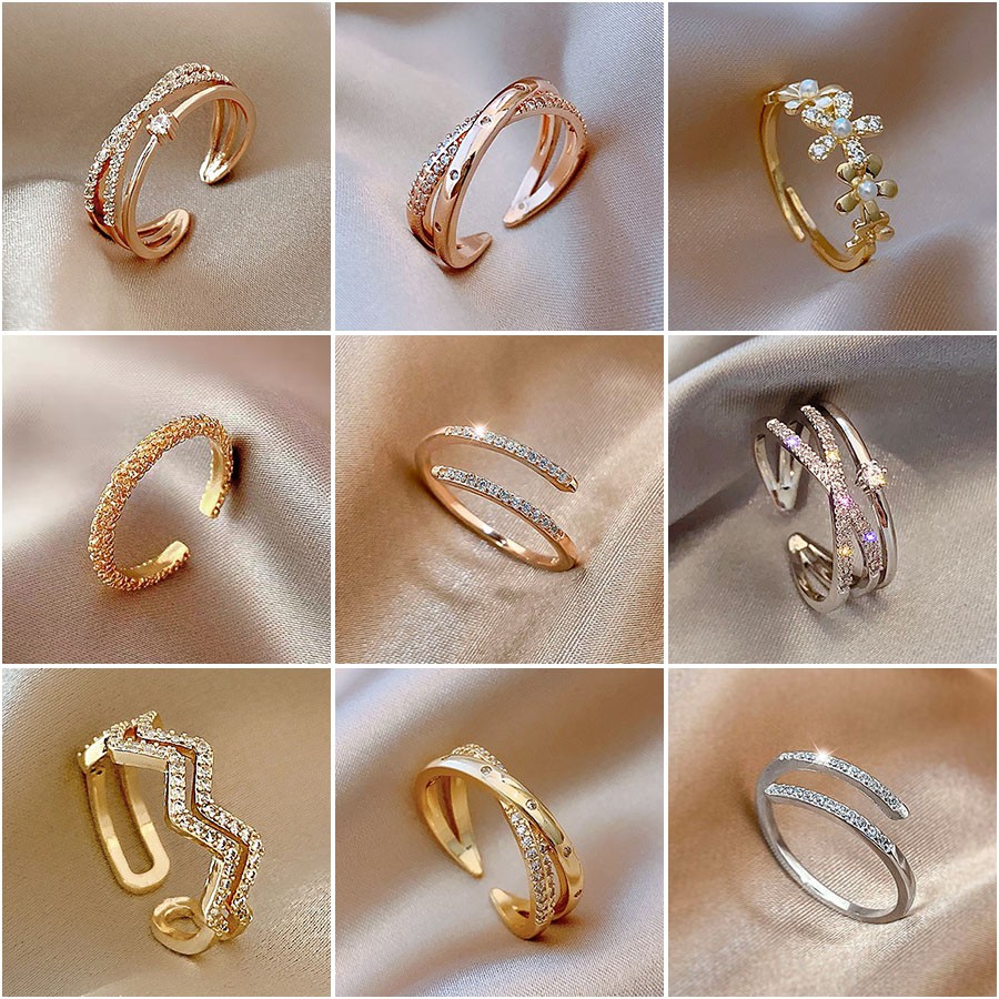 New Korea Adjustable Fashion Rings Cincin Women Ring Simple Ring ...