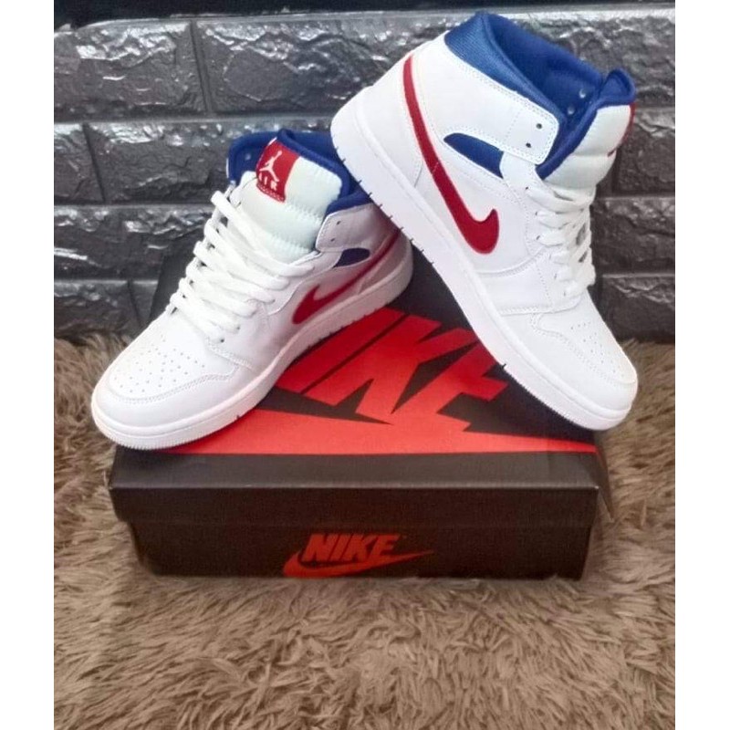 jordan mid white red