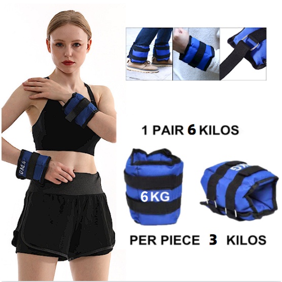 6KG Ankle Weights Wrist Weights Sand Bag with Adjustable Velcro Strap 1