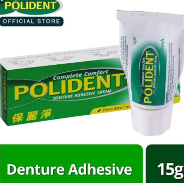 Polident denture adhesive cream 15g | Shopee Philippines