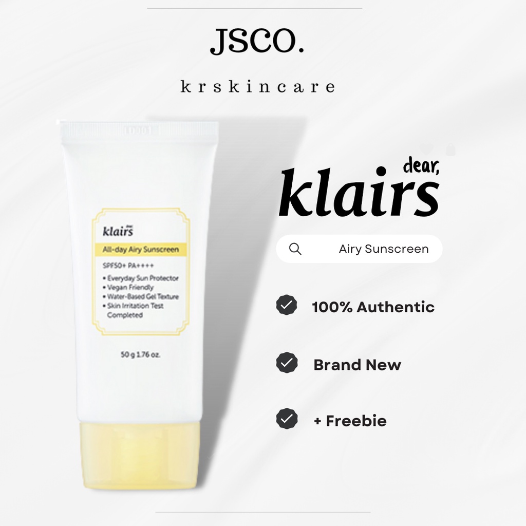 Dear Klairs Allday Airy Sunscreen SPF 50+ PA++++ 50g Shopee Philippines