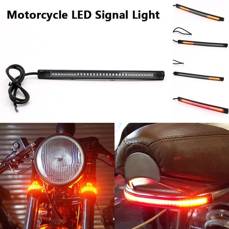 12V Motorcycle LED Tail Light Turn Signal Strip Flexible Motorcycle Signal Lights Lamp | Shopee