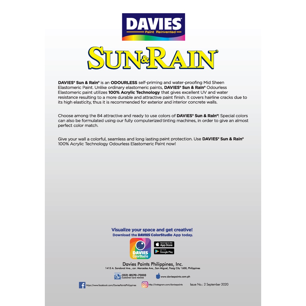 Davies 4 LITERS Sun and Rain Elastomeric Waterproofing Indoor/Outdoor Concrete/Masonry Paint（hot） #6