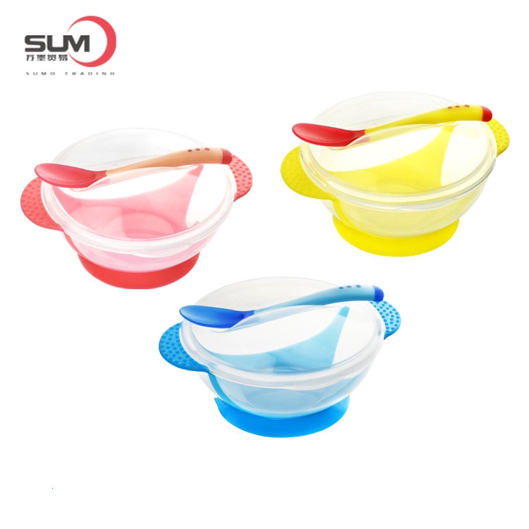 Baby Suction Bowl With Warm Spoon Set 