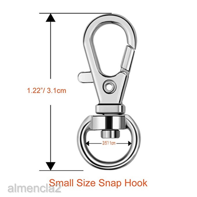 50pcs Metal Swivel Lanyard Snap Hook with Key Rings for Jewelry Making ...