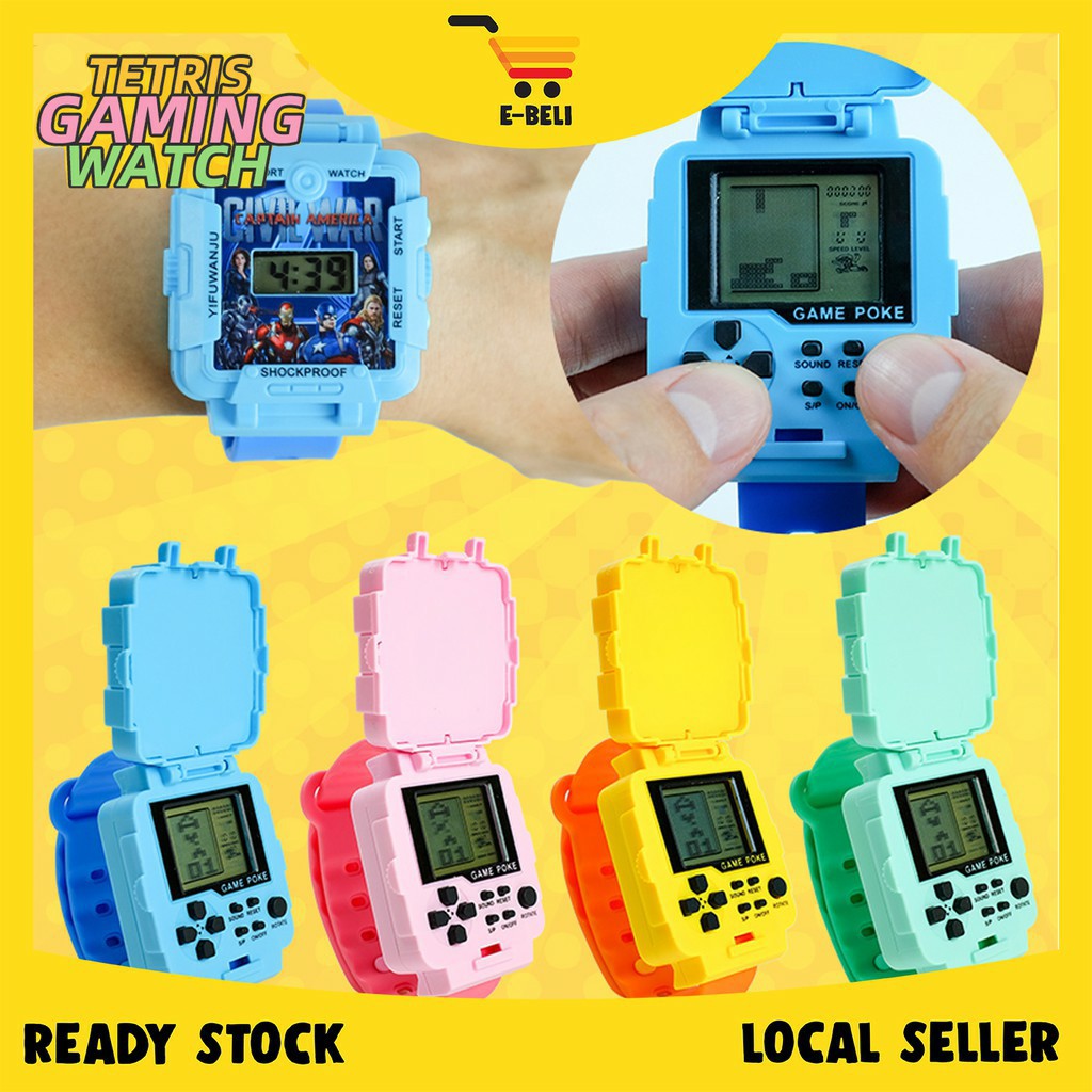 Children S Watches There Are Tetris Games Character Children S Watches Cool Game Clocks Shopee Philippines