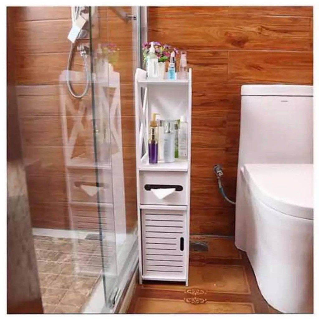 Toilet Storage Cabinet Bathroom Waterproof Shelf Shopee Philippines