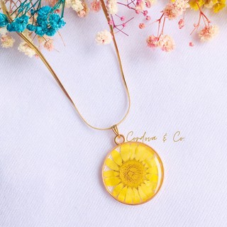 Pressed Daisy Necklace - Handmade Fashion Resin Necklace