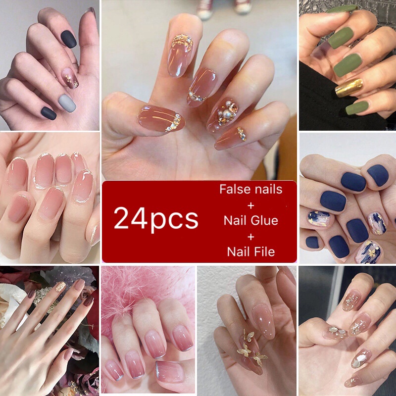 [wholesale]fake nails DIY Fake Nail French Bling Finger Nail Art Tips