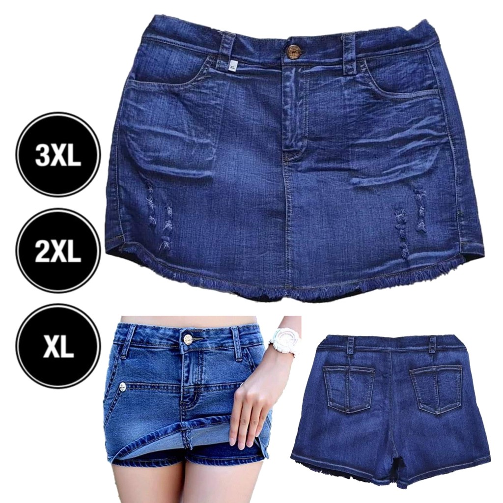 plus size jean skorts