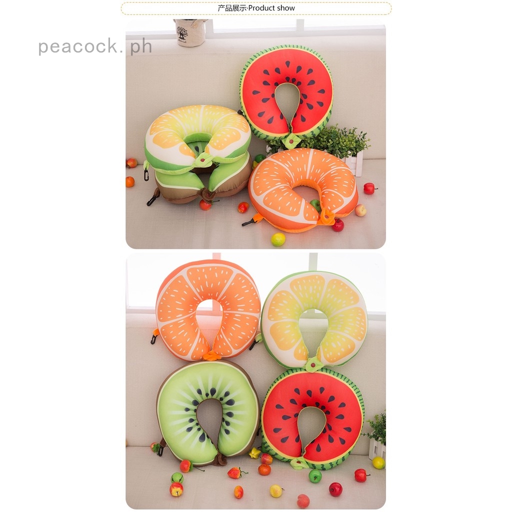 Fruit U Shaped Pillow Travel Watermelon Lemon Kiwi Orange Pillows