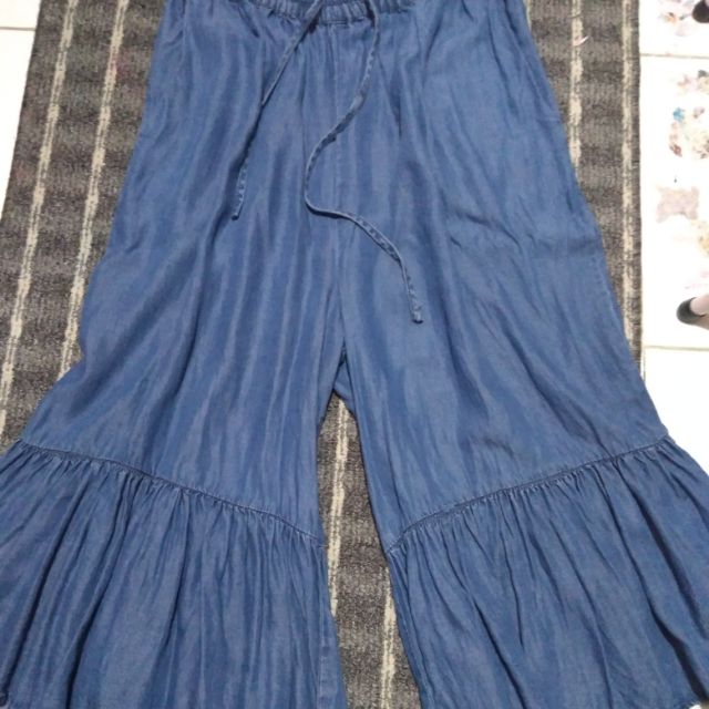 plus size denim culottes