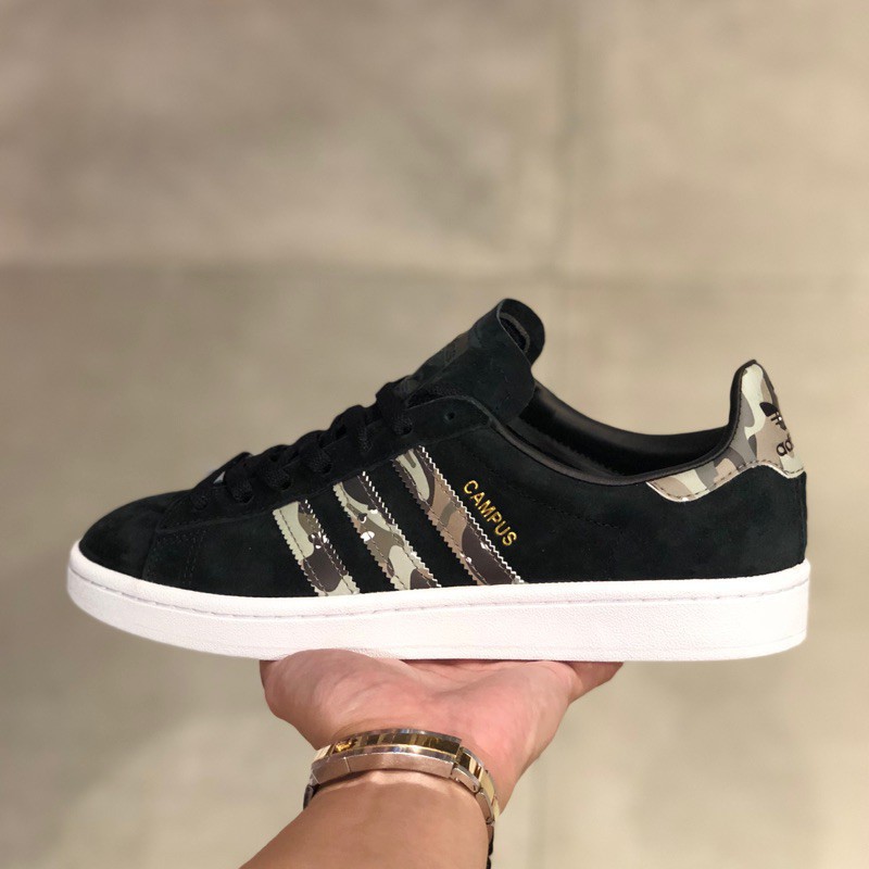 adidas campus green camouflage black suede casual shoes | Shopee Philippines