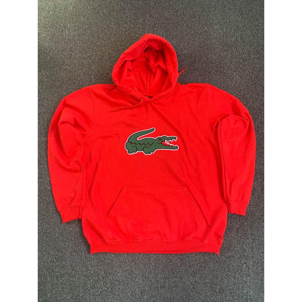 lacoste large logo hoodie