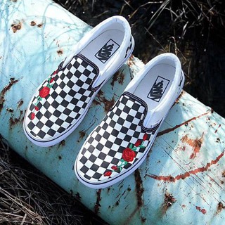 custom vans slip on checkerboard