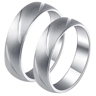（Selling）Silver Kingdom 92.5 Italy Silver WR24 Wedding Ring for Couple Plain Slant Line Design ( 2 P #1