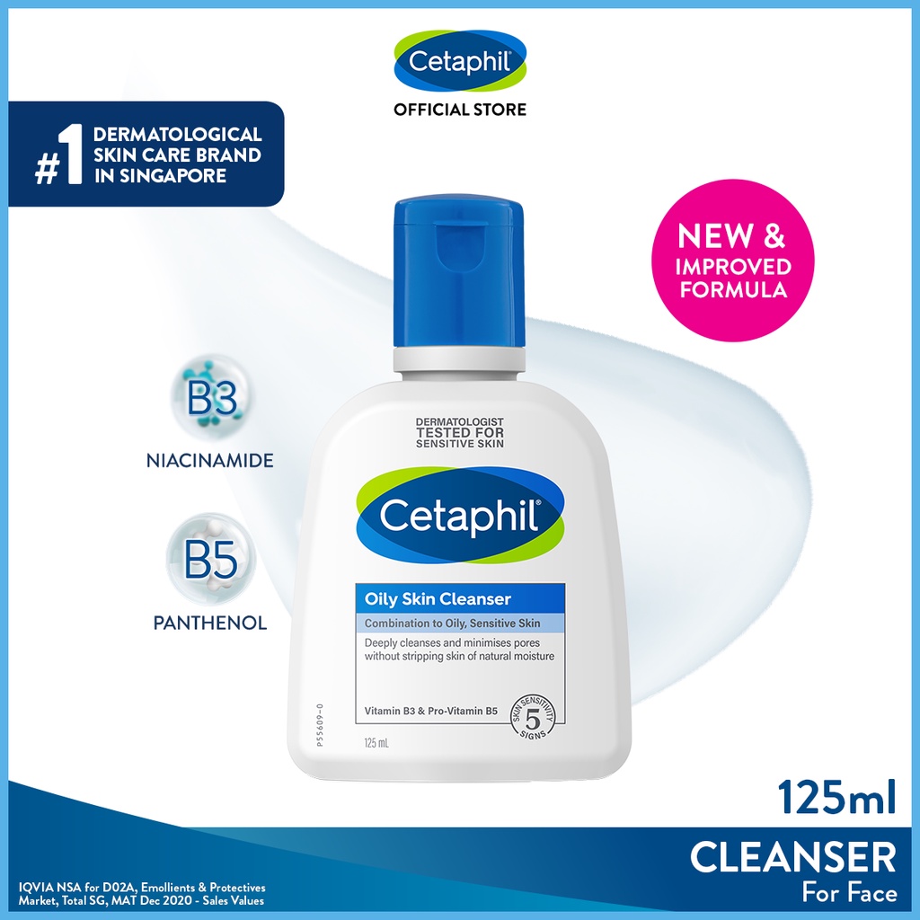 CETAPHIL Oily Skin Cleanser 125ml Face Wash for Sensitive, Combination to Oily Skin, Soap-Free