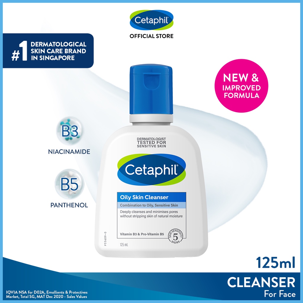CETAPHIL Oily Skin Cleanser 125ml Face Wash for Sensitive, Combination to Oily Skin, Soap-Free