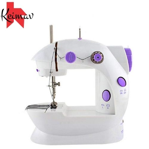 2 Speed Mini Electric Sewing Machine Kit (White/Lavender) Mini Portable