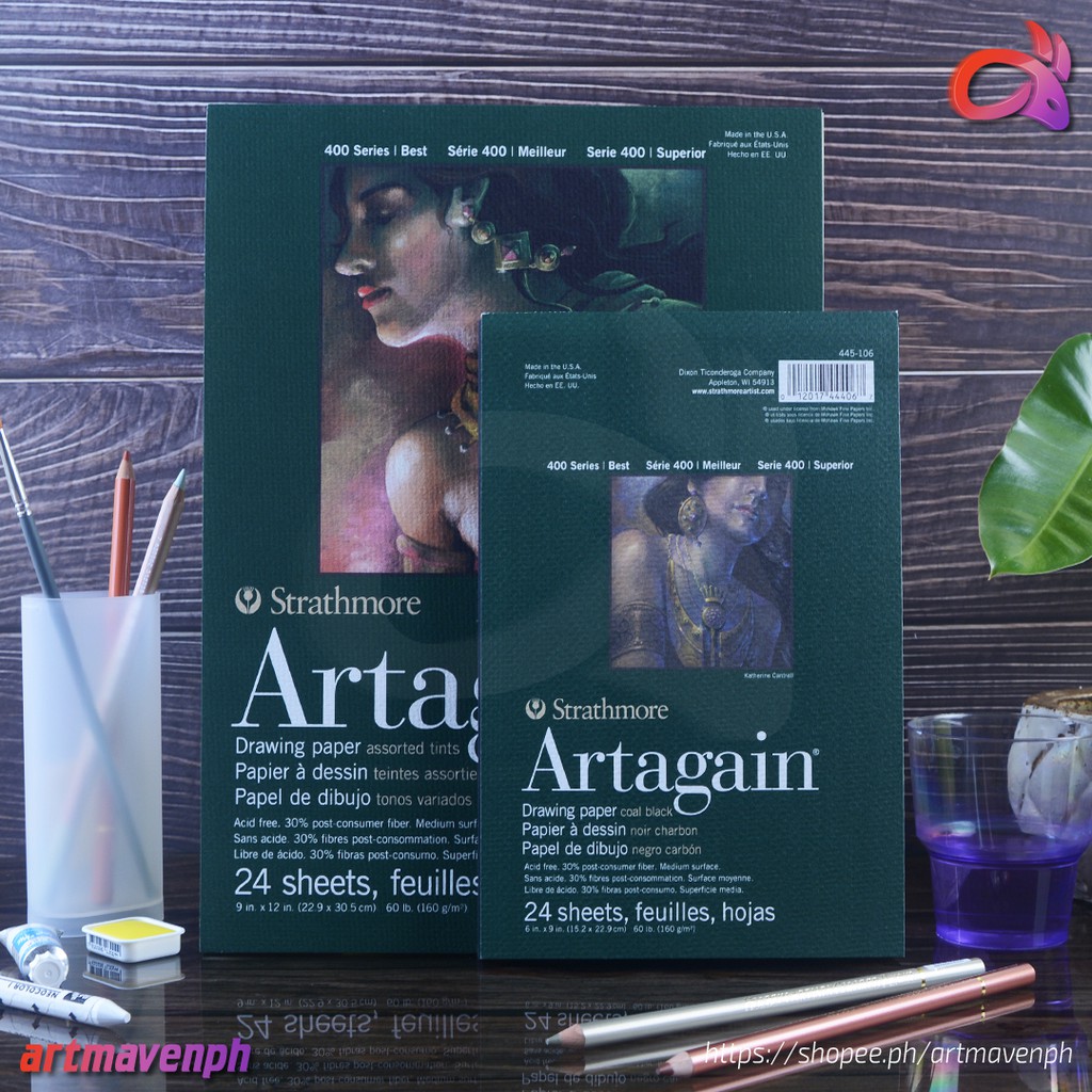 Strathmore 400 Series Artagain Drawing Paper Pad Coal Black and