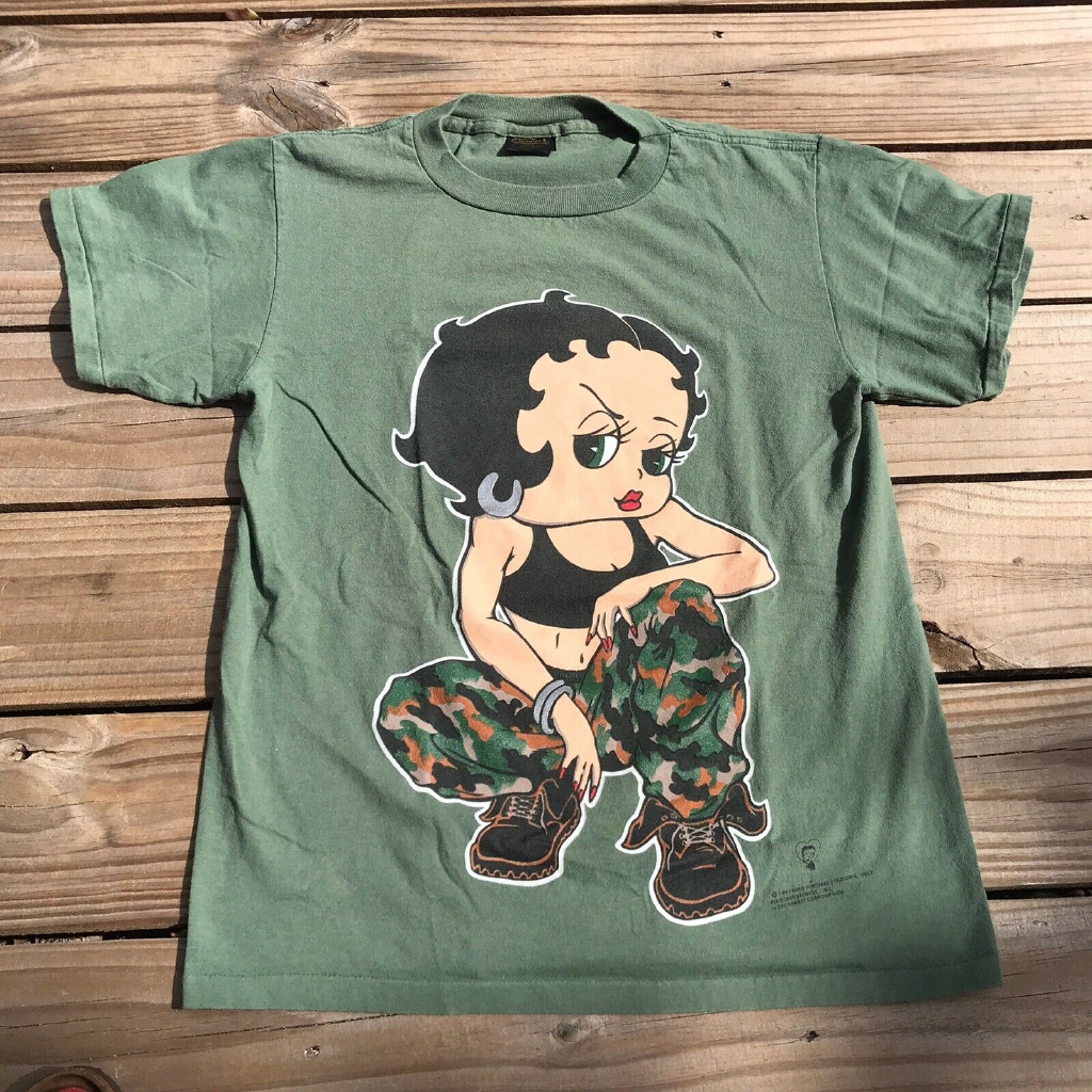 Betty Boop 90S Army T Shirt 