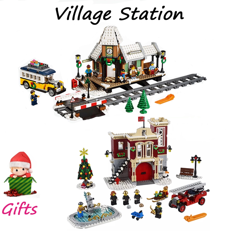 lego christmas train station