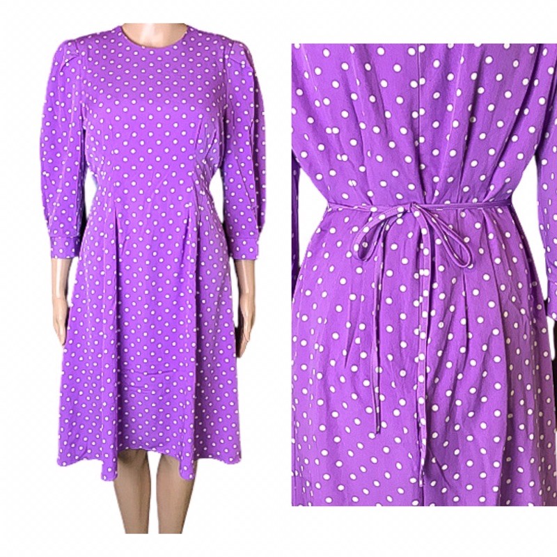 purple spotty dress