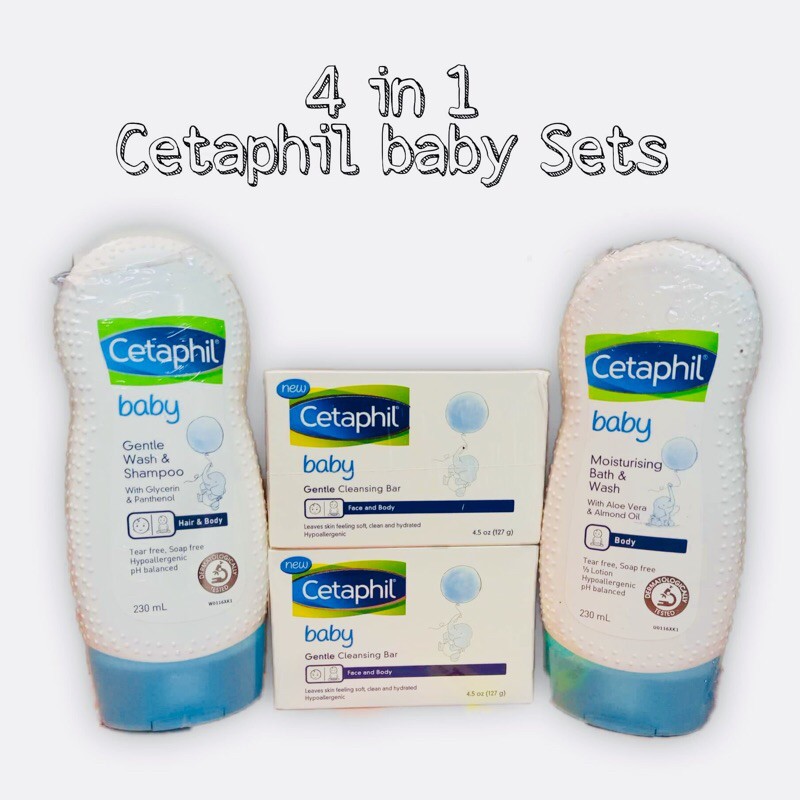 4 in 1 Cetaphil baby gentle wash and shampoo with cetaphil baby soap