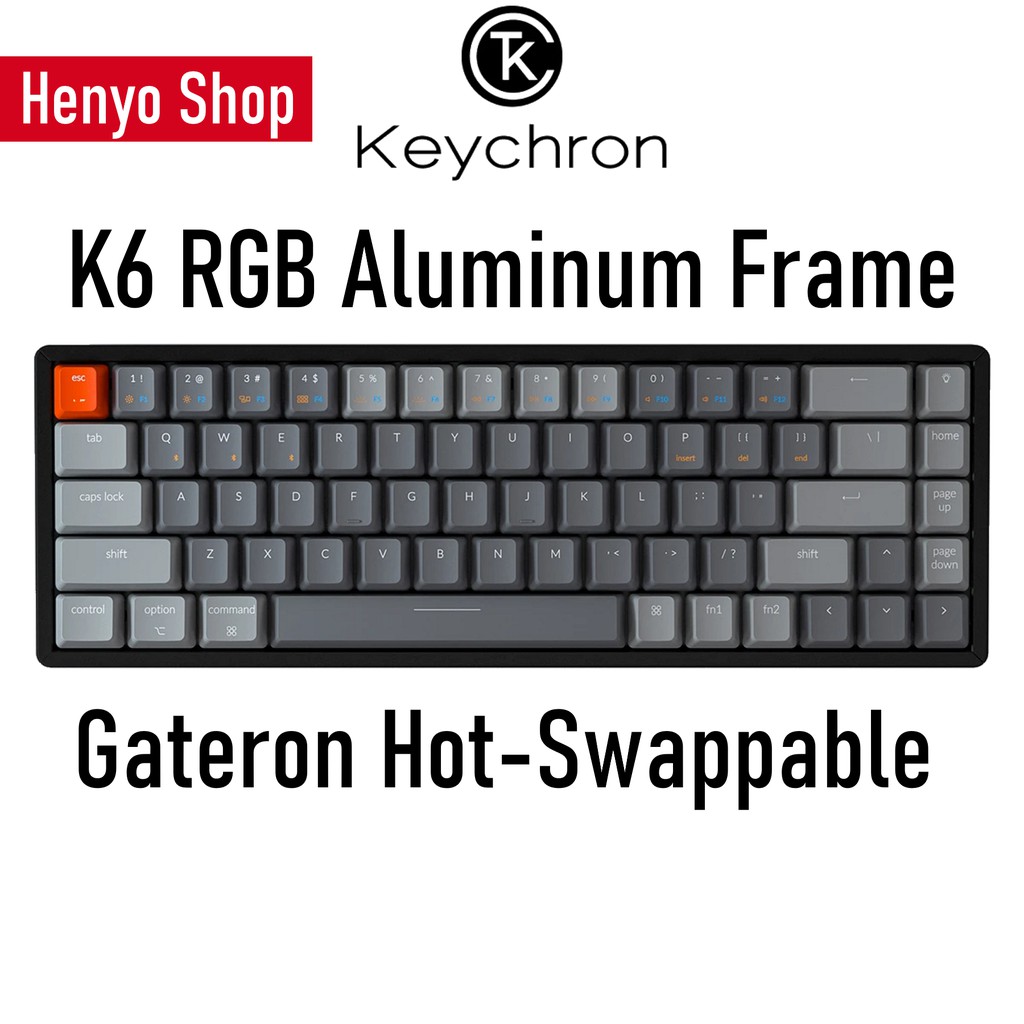 Keychron K6 RGB Aluminum HotSwap 68-keys Wireless Mechanical Keyboard