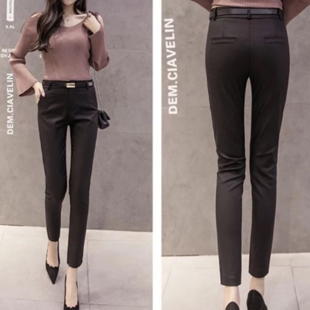 Office slacks with pocket for women black only | Shopee Philippines