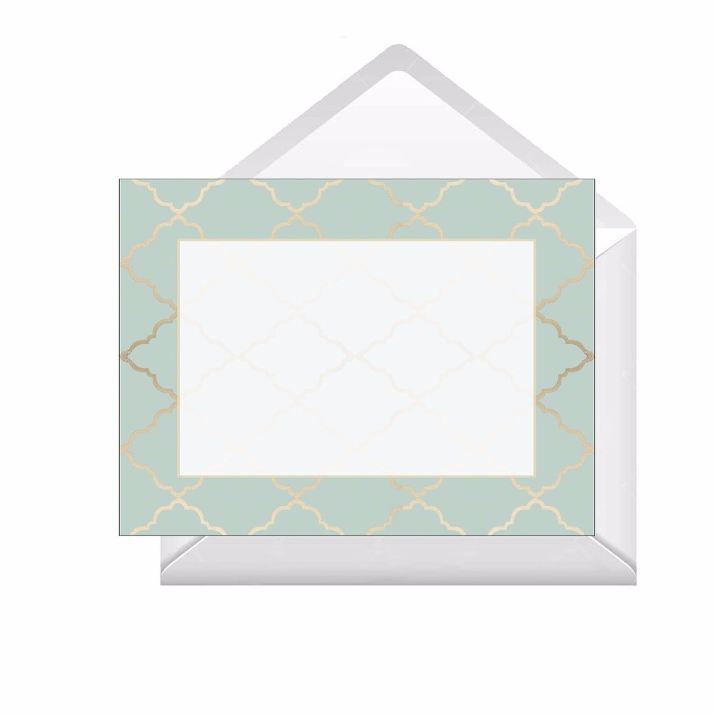 Personalized Note Cards Elegant Diamonds (Gold and Mint) Shopee