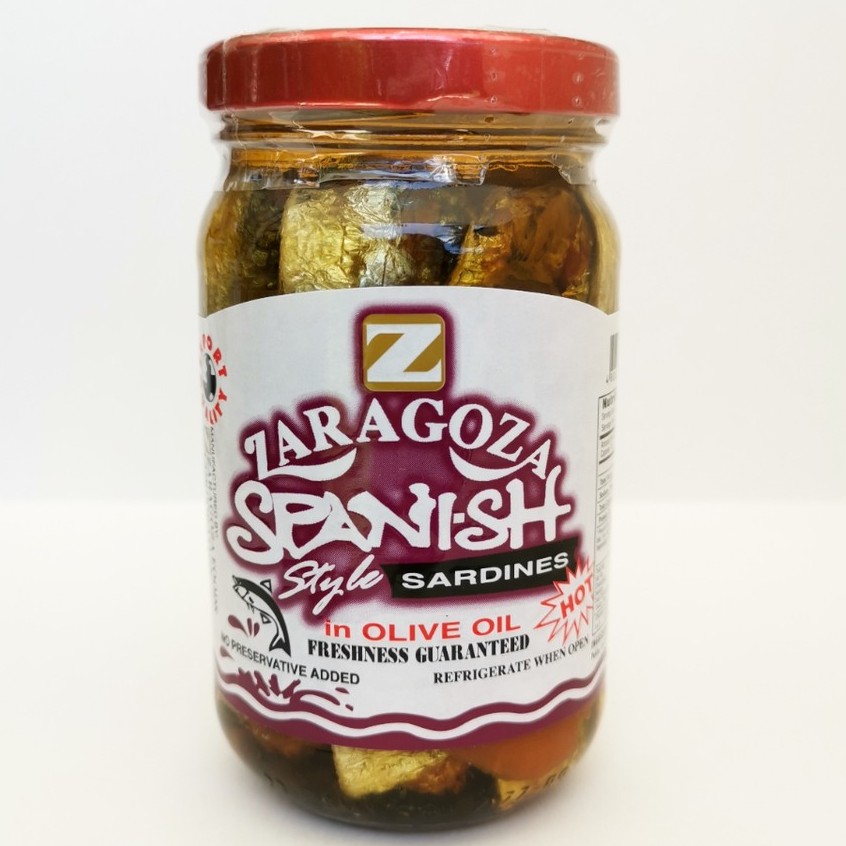 ZARAGOZA Spanish Style Sardines in Olive oil "HOT" Shopee Philippines