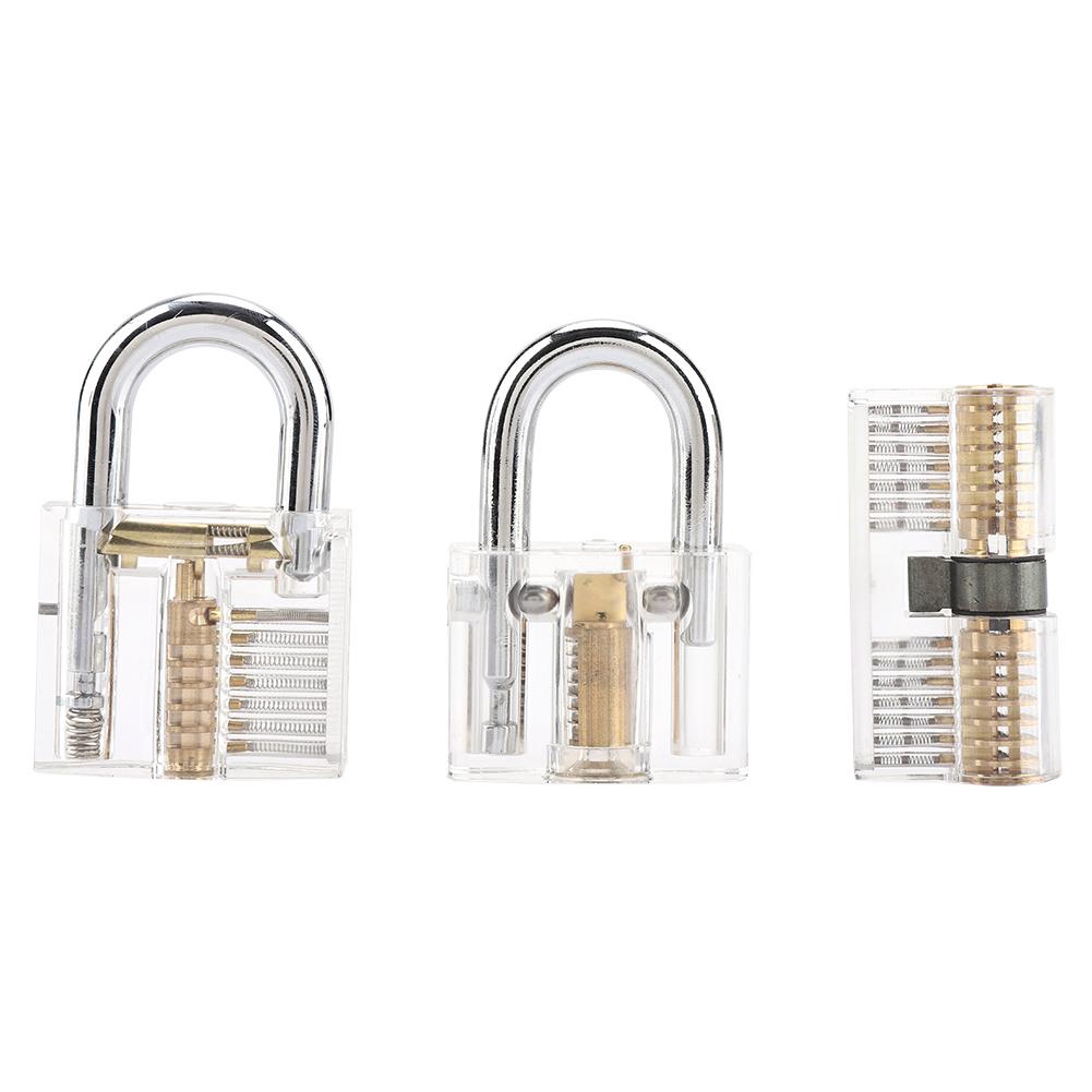 Clear Practice Padlocks Pad Lock Training Tools Transparent Practice Set SUN