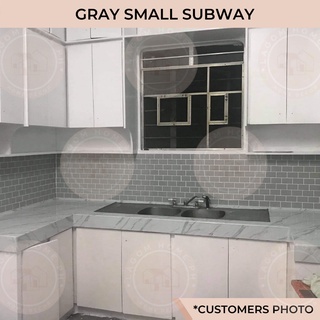 Sticker Wall tile 3D -  Peel and Stick Kitchen or Bathroom Backsplash Gray Small Subway Tile #4