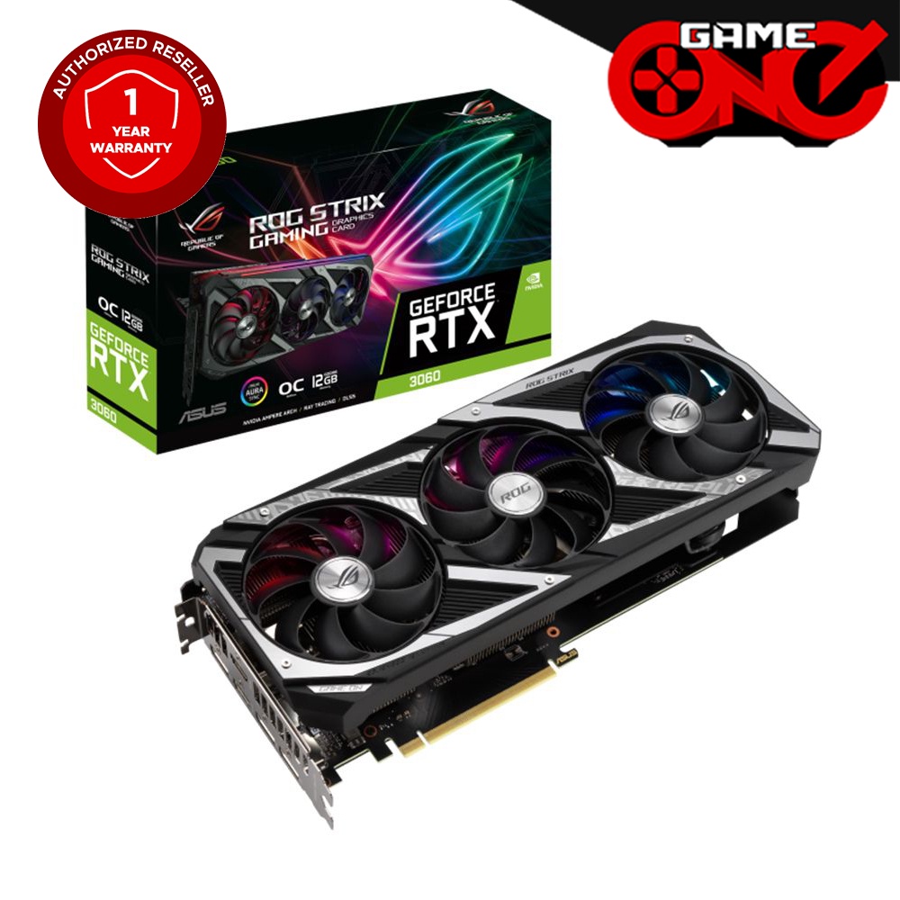 Asus ROG Strix RTX 3060-O12G GDDR6 OC Edition Graphics Card | Shopee ...