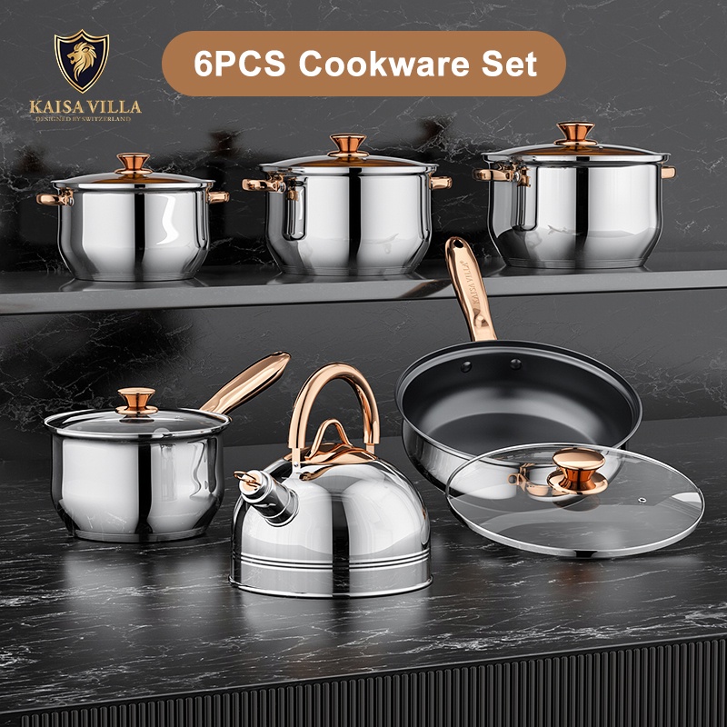 Kaisa Villa non stick cookware set stainless cooking pot casserole set