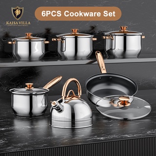 Kaisa Villa non stick cookware set stainless cooking pot casserole set cooking set kitchenware pan